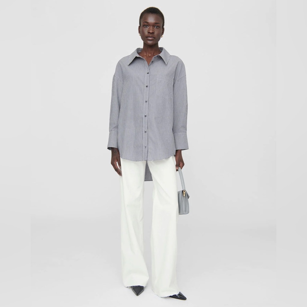 Anine Bing Mika Shirt Stripe - Grey